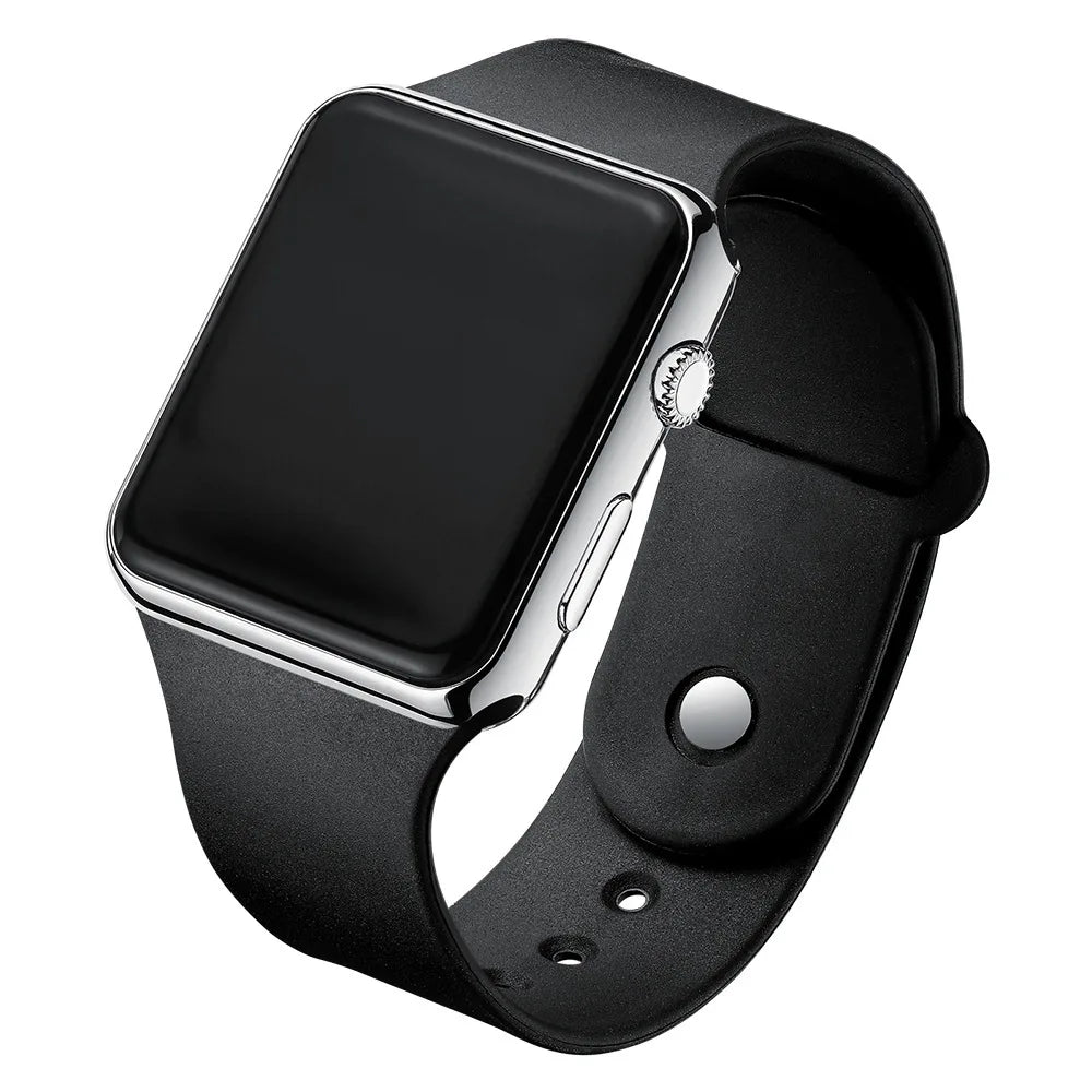 Reloj digital simple para hombres y mujeres, reloj electrónico LED deportivo de moda, correa de silicona negra, reloj casual para hombre, Reloj Hombre