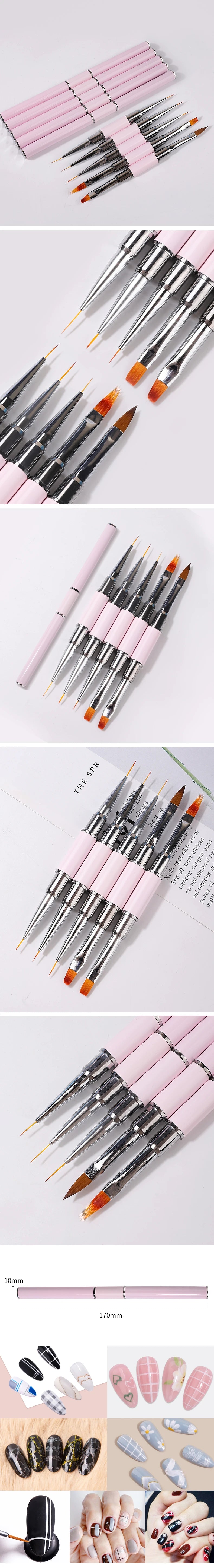 Pincel de arte de uñas delineador fino profesional para manicura, juego de pinceles de decoración de uñas, pintura francesa, gel UV, acrílico, herramientas de decoración