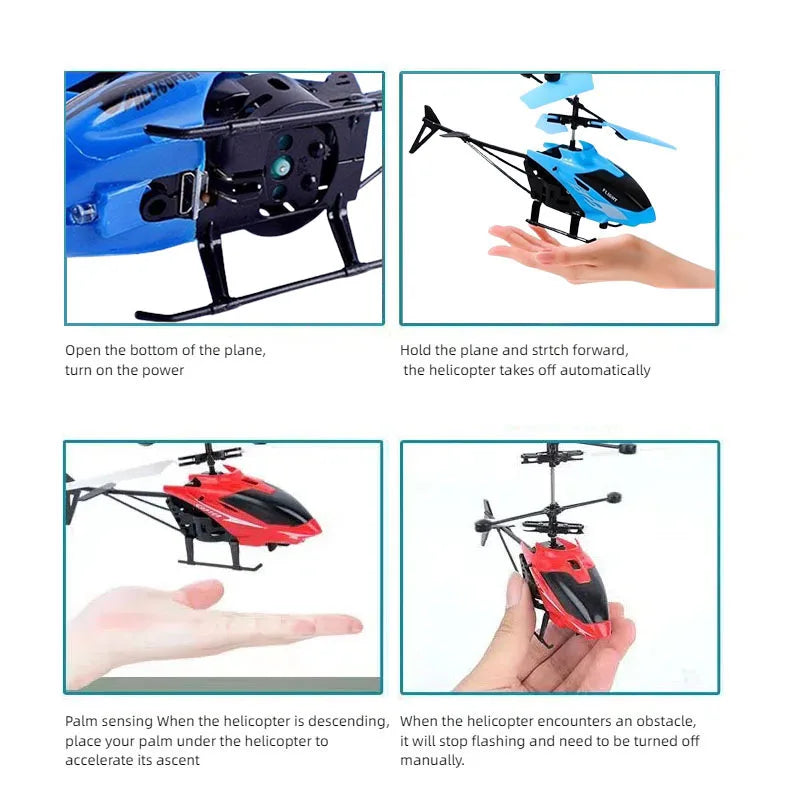 Mini dron RC recargable a prueba de caídas, helicópteros RC seguros, juguetes para niños
