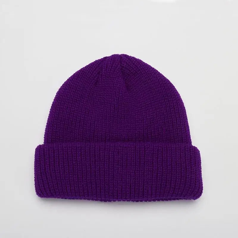 Gorros de invierno cálidos, casuales, de punto corto, estilo Hip Hop, gorro de calavera de punto elástico unisex para adultos, hombres y mujeres