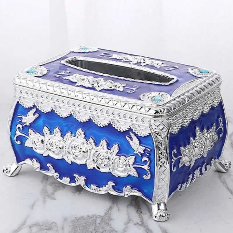 Servilletero de papel, estilo europeo, caja de plástico, dispensador de servilletas de cocina, organizador de almacenamiento de escritorio, decorativo para el hogar