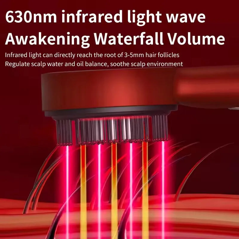 Electric Red Light Vibration Massage Therapy Comb Hair Growth Massage Scalp Brush Anti Hair Loss Liquid Oil Applicator Hair Care
