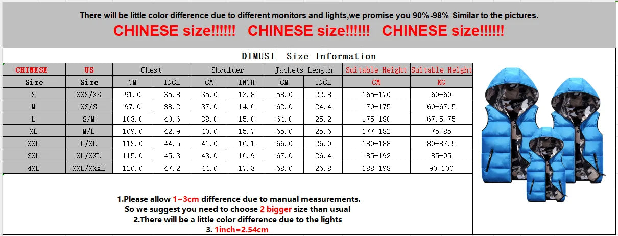 DIMUSI Men’s Winter Hooded Vest – Reversible, Thick & Stylishly Warm