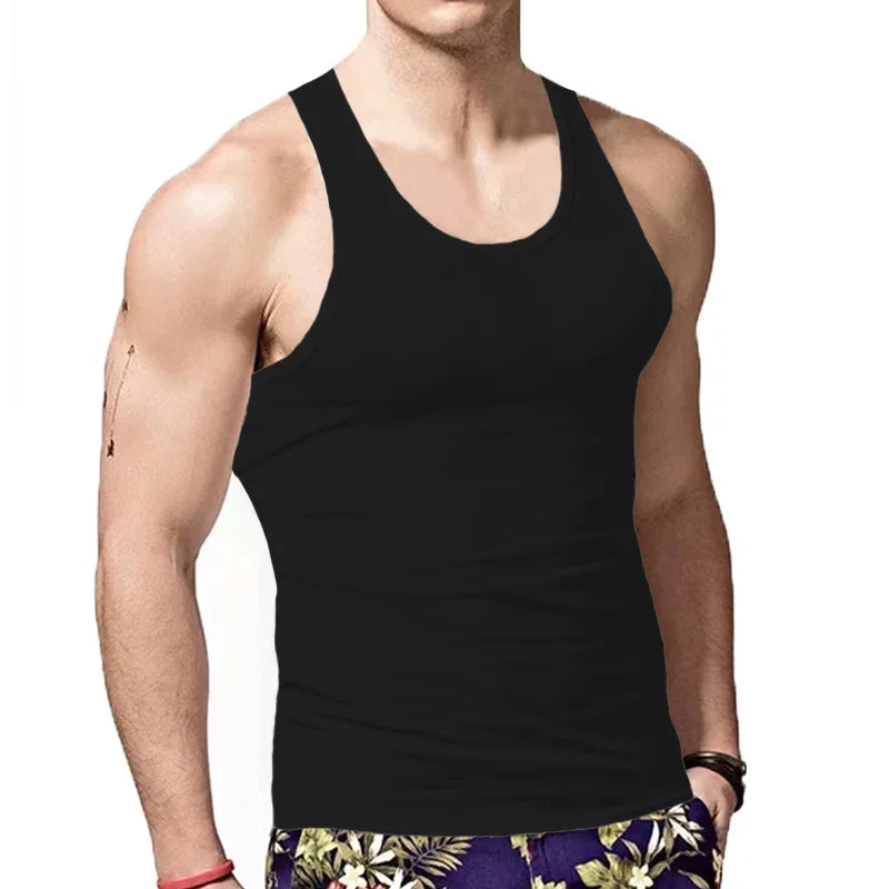 New Vest Fashionable Summer Trend Simple Hot Selling Comfortable Sports and Leisure Base Sleeveless Vest for Men