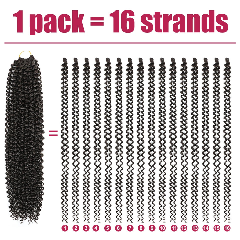 Water Wave Crochet Hair Extensions Synthetic 22 Inch For African Women Afro Curl Braiding Hair Strand Hair Extensions For Female