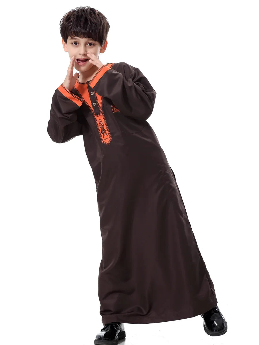 2025 Fashion Muslim Teenager Clothing Islam Men Summer Winter Eid Ramadan Prayer High Quality Elengance Party Boy's Robe Caftan