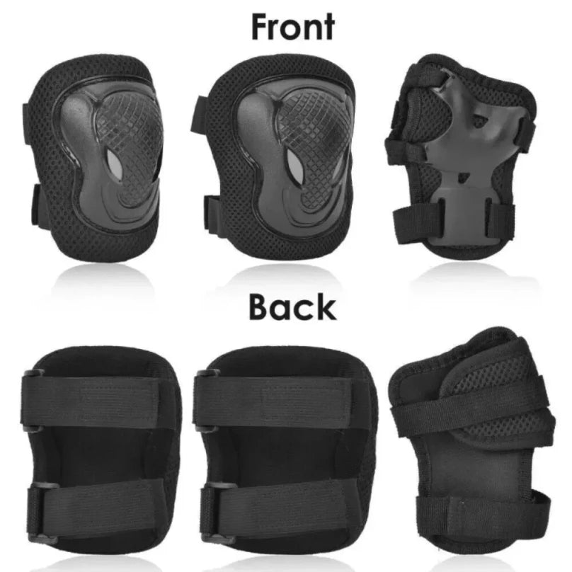 Women Men Elbow Wrist Knee Pads Protective Gear Set Skate Roller Cycling Bike 6pcs set of roller skating ice protection knee pad