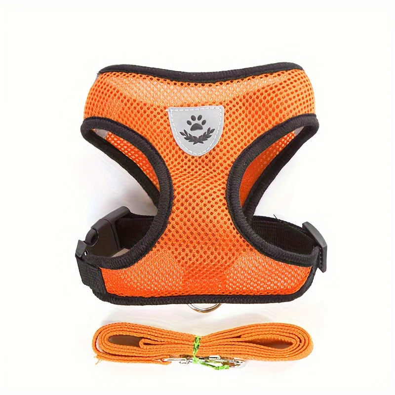 Arnés Ajustable para Gatos, Malla Transpirable Antiescape con Chaleco Reflectante y Correa de 1.5 m - Seguro, Duradero para Aventuras al Aire Libre