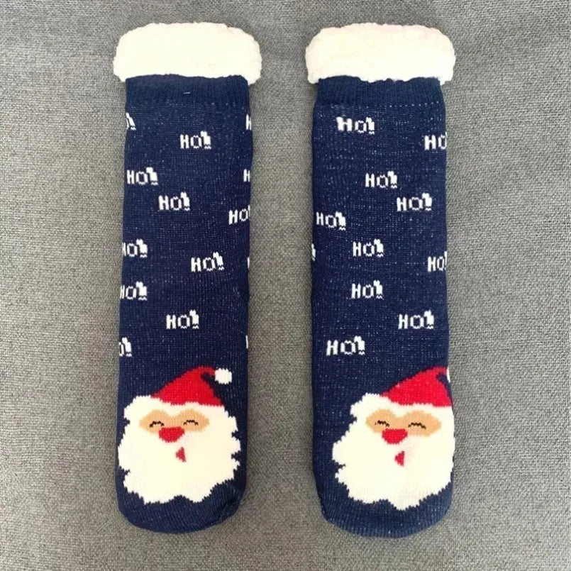 Fuzzy Thermal Sock Women Winter Warm Funny Bear Sheep Cute Kawaii Non Slip Cartoon Sleeping Soft Comfy Female Floor Slipper Sock