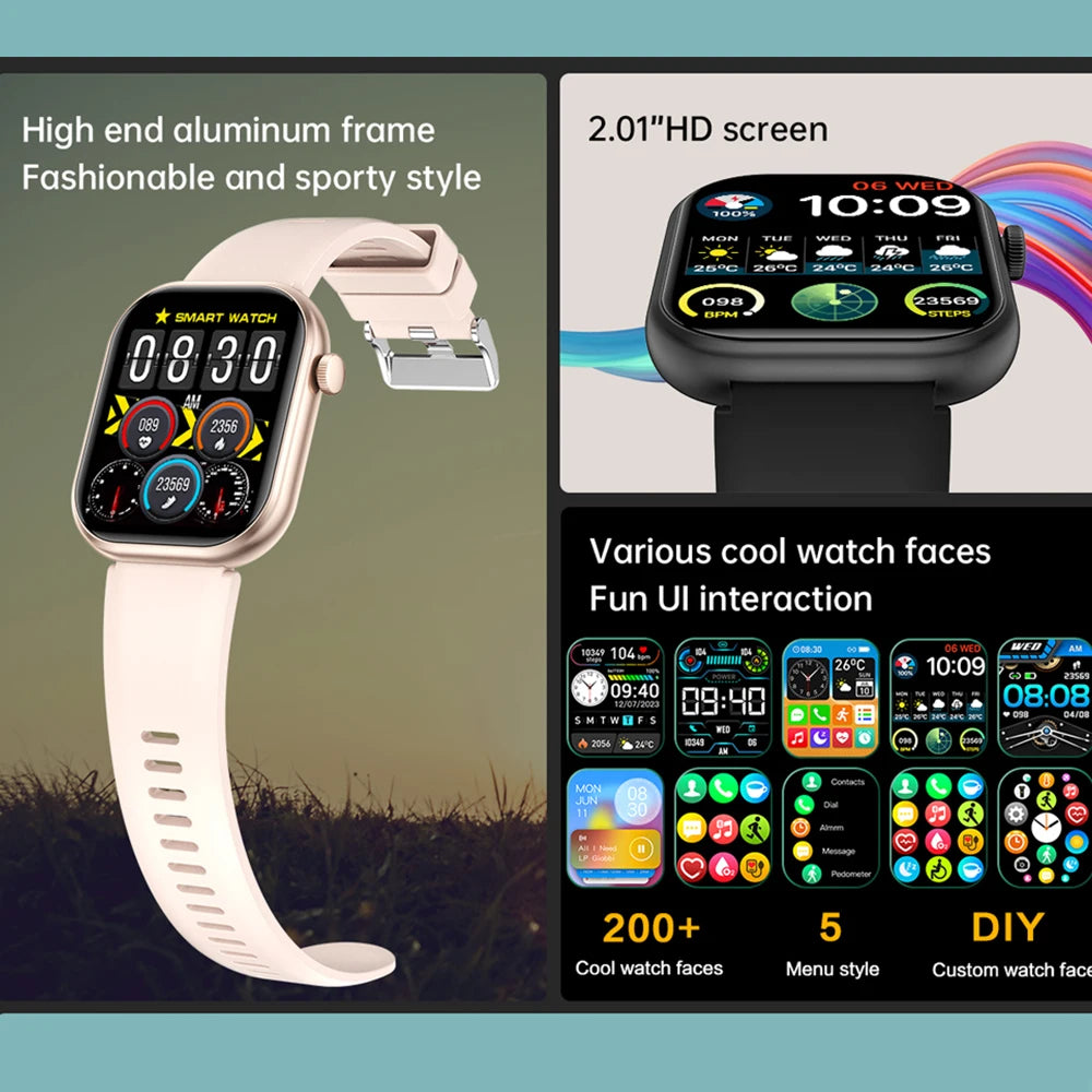 2025 New Smart Watch For Women Full Touch Screen Bluetooth Call Waterproof Sport Fitness Tracker Lady  Watches Smartwatch Men