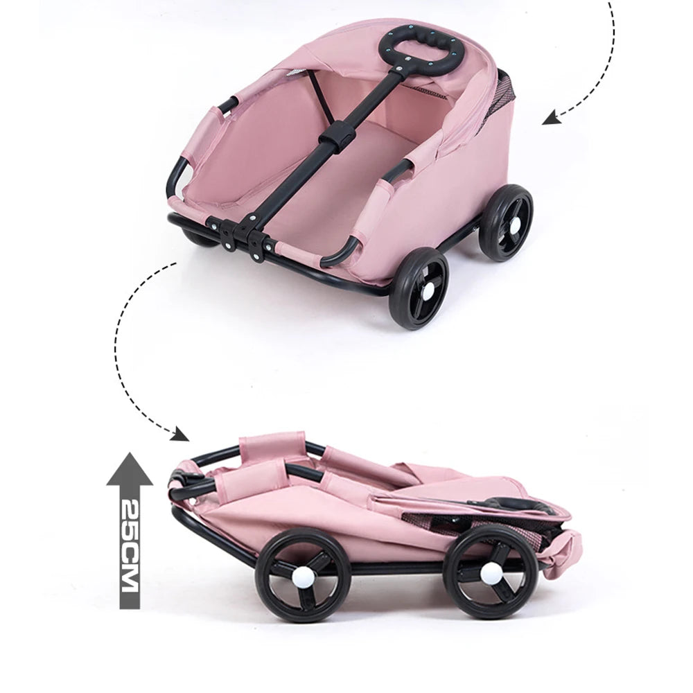 Pet Dogs Cats Strollers for Outgoing Car Travel Accessories Lightweight and Foldable Carriers Bags Pet Products Supplies