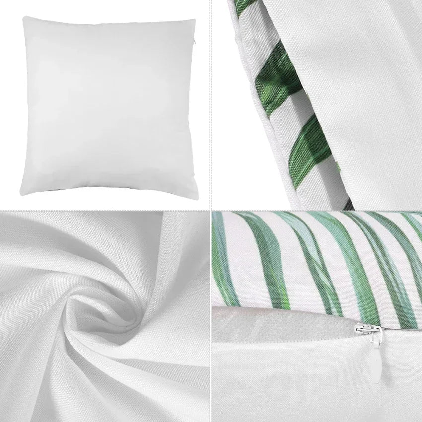 Green leaf pattern throw pillow cover home decoration office cushion cover bedroom living room sofa car cushion cover 45x45 cm