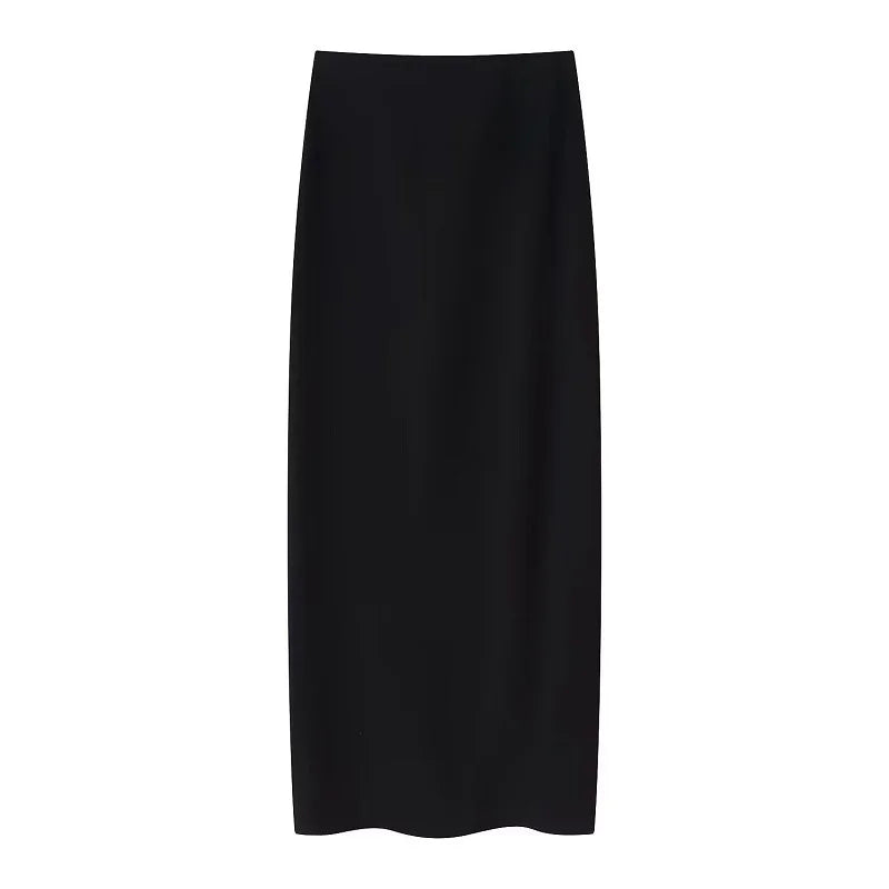 TRAF Sexy Skirt Sets Women's 2 Pieces Spring Summer Short Halter Tops Midi Skirts Fashion Party Evening Elegant Skirt Set Outfit