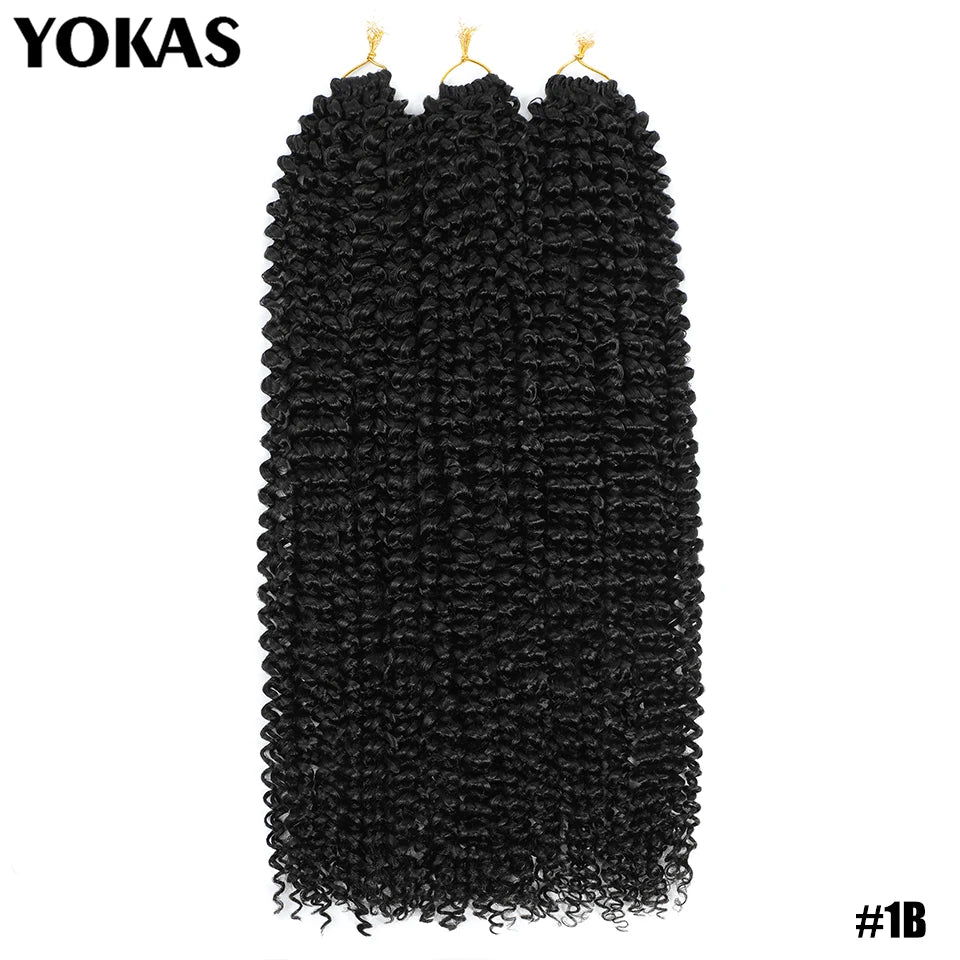 Water Wave Crochet Hair Extensions Synthetic 22 Inch For African Women Afro Curl Braiding Hair Strand Hair Extensions For Female