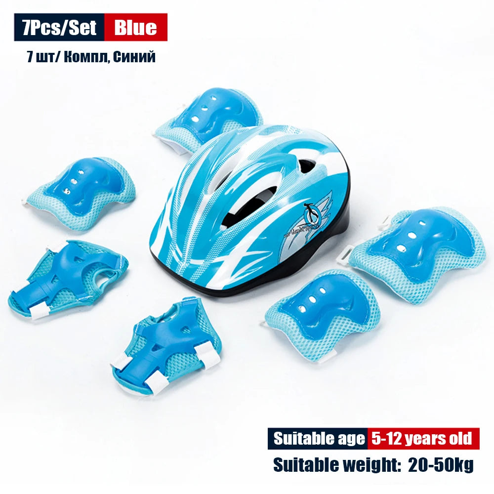 Set de Equipo de Protección para Niños Patinaje Casco Protector Rodilleras Coderas Muñequeras Niño Niña Bicicleta Patineta Esquí Patinete Deportes