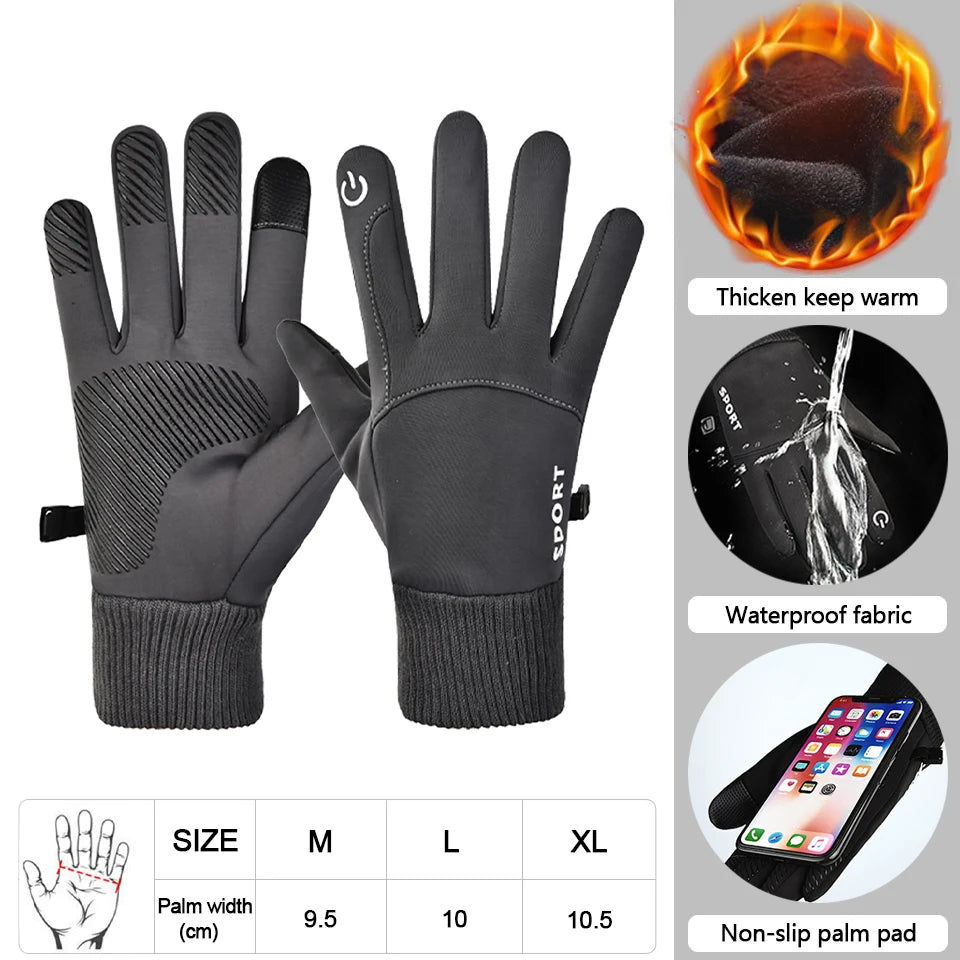 LOOGDEEL Guantes de esquí de invierno impermeables, antideslizantes, cálidos, para deportes al aire libre, correr, motocicleta, esquí, con pantalla táctil, de forro polar, unisex