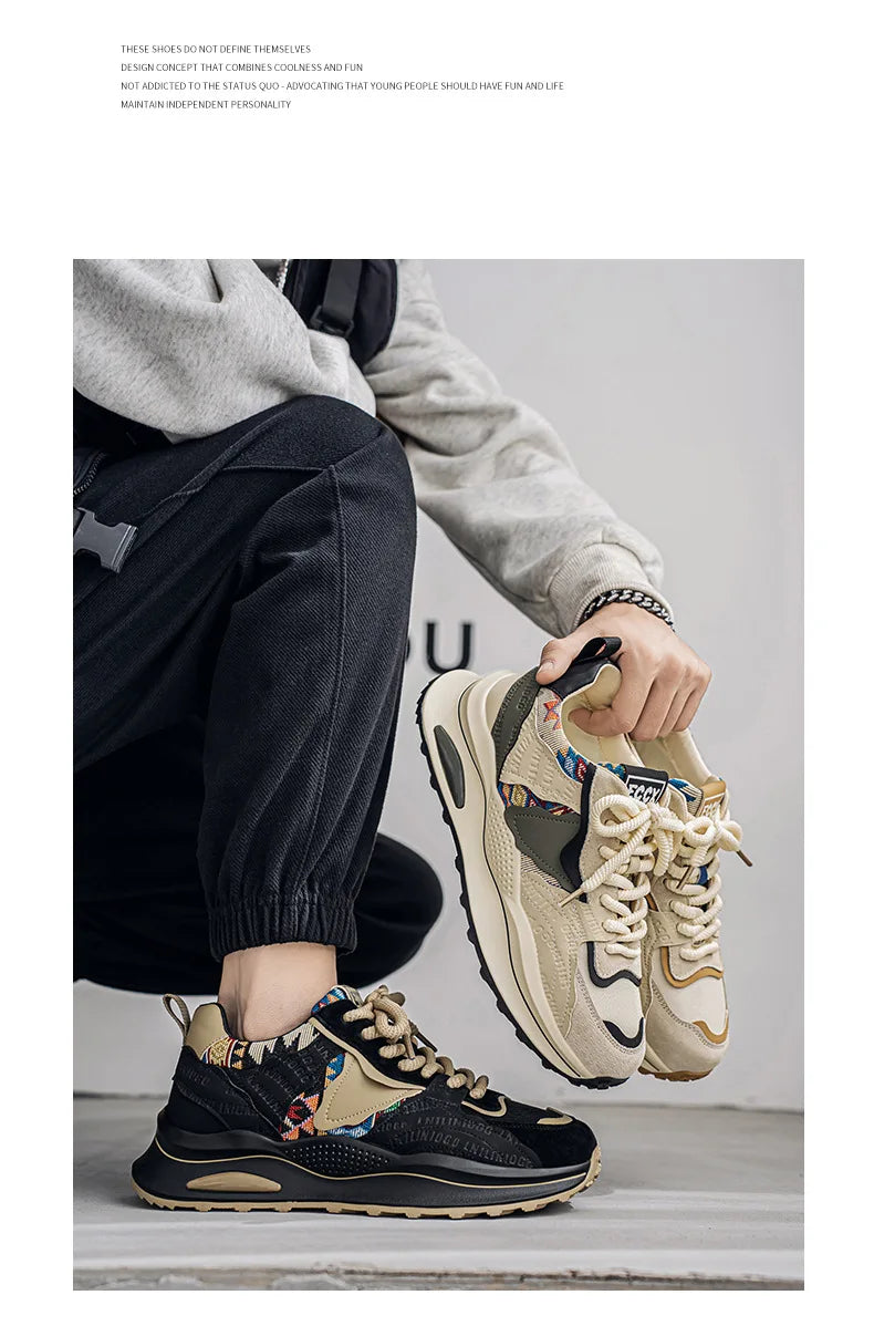 Men's Shoes Spring New Casual Versatile Comfortable Fashion Trend Niche Non-slip Wear-Resistant Retro Sneakers