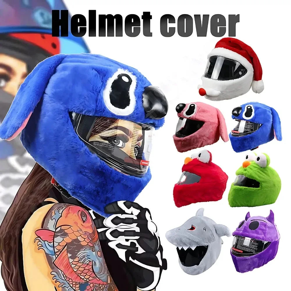 Christmas Motorcycle Helmet Cover Santa Claus Hat Full Face Funny Plush Motorcycle Helmet Decorative Motorcycle Ski Accessories
