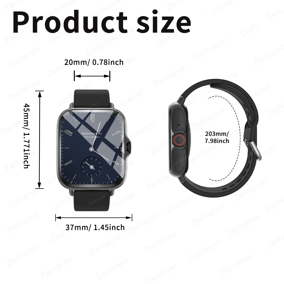 Reloj inteligente, llamadas/marcación inalámbricas, varios recordatorios de aplicaciones, adecuado para hombres y mujeres, relojes deportivos, para iPhone/Android