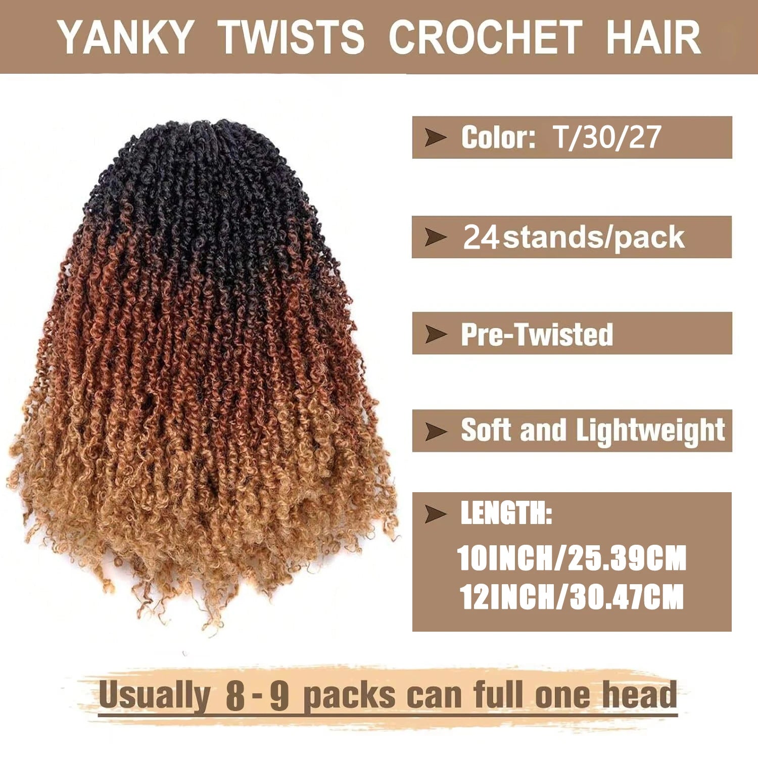 Cheveux au crochet Ombre Yanky Twists