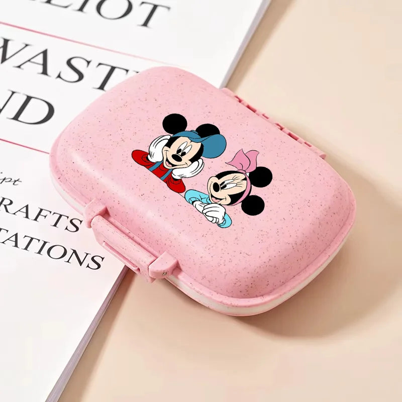 Disney Mickey Mouse Candy Box Cartoon Crystal Stickers Medicine Organiser Boys Girls Portable Kawaii Boxes Child Birthday Gift