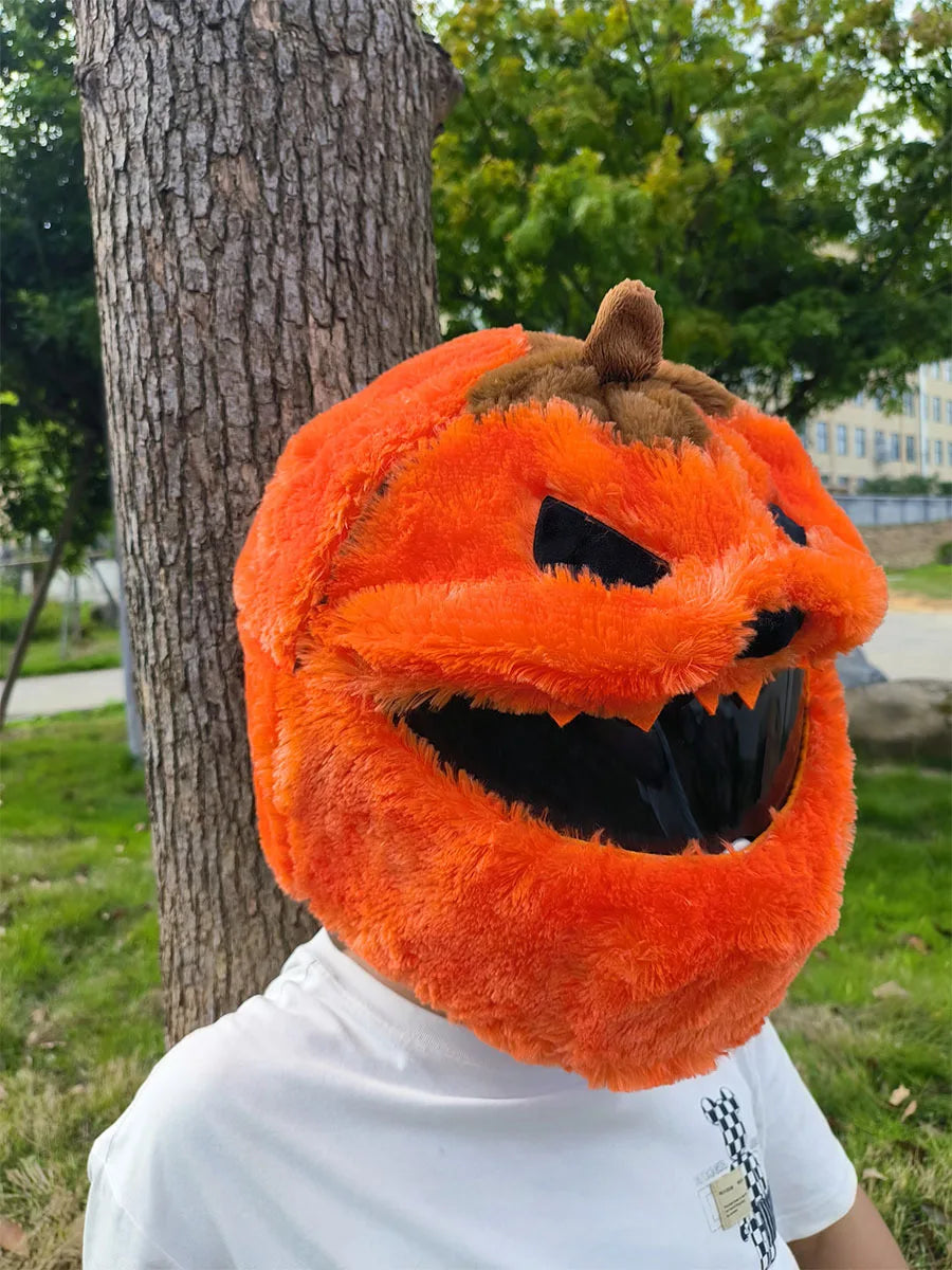 Pumpkin Motorcycle Helmet Cover For Full-face Cross-section Helmets Collision Protection Funny Motorcycle Helmet Accessories