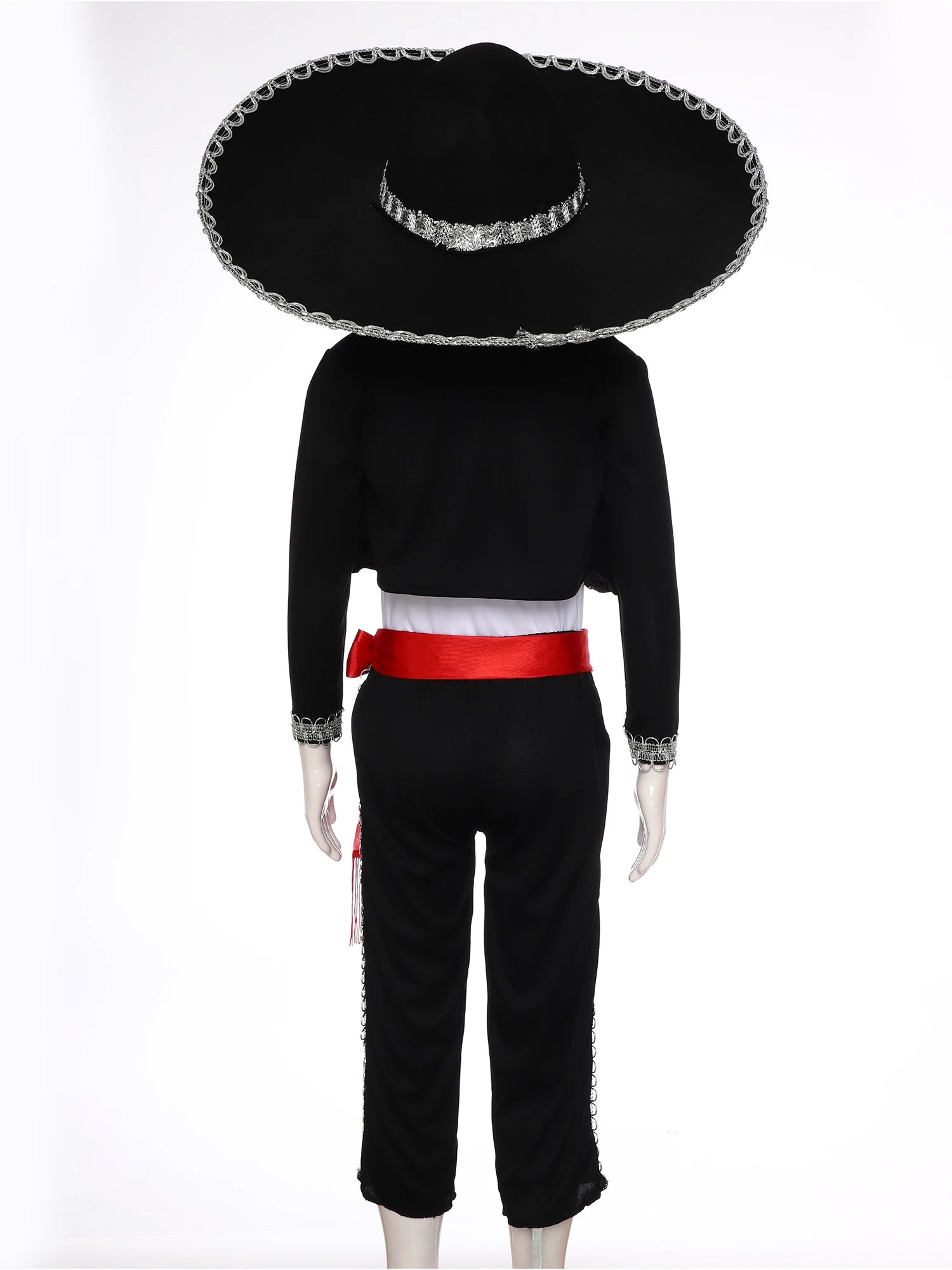 Disfraz de Halloween de Mariachi Tradicional Mexicano para Niños, Traje de Cosplay para Fiestas, Conjunto de Chaleco, Pantalones, Chaqueta, Fajín y Sombrero