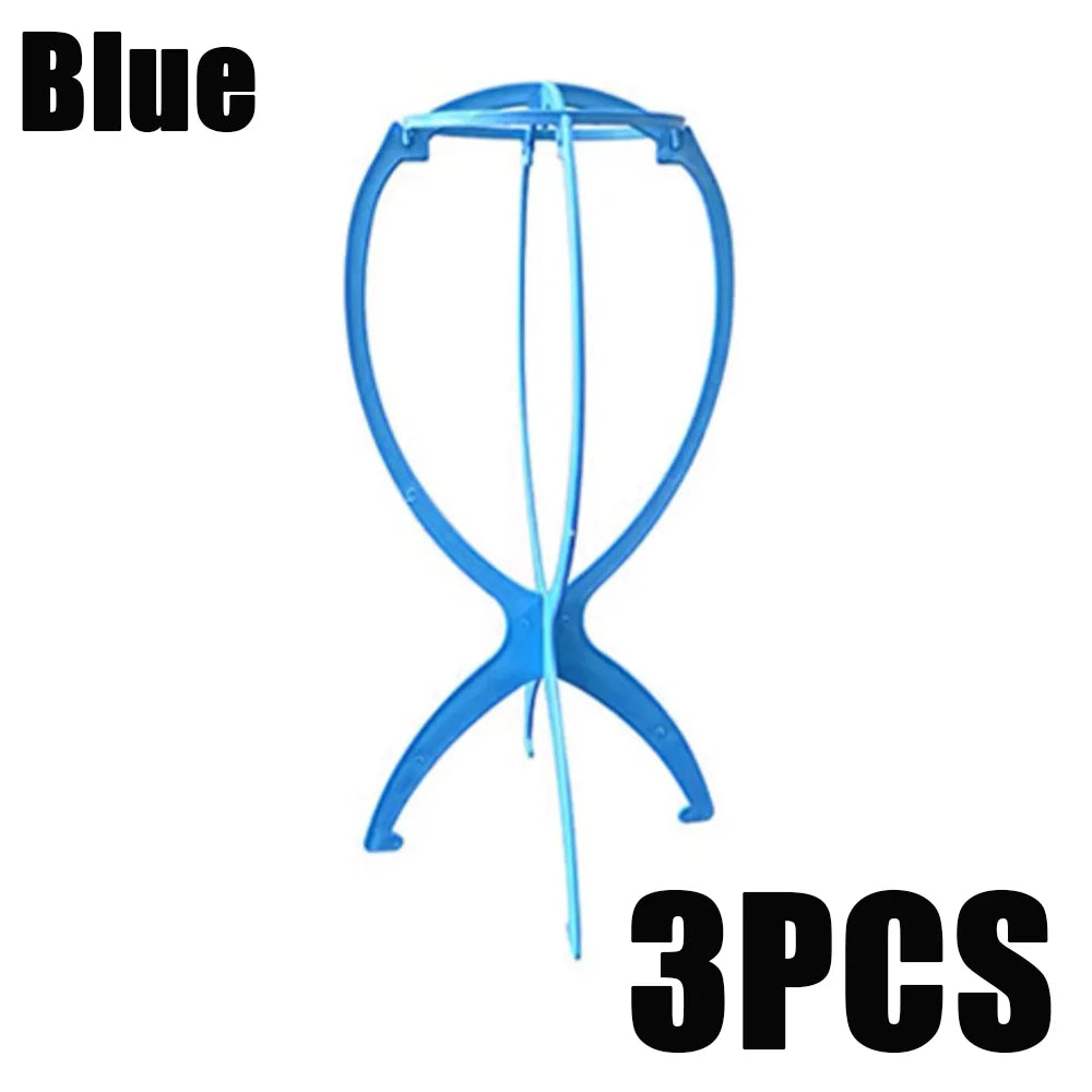 1/2/3pcs Folding Wig Stand Plastic Portable Hat Display Stand Adjustable Durable Barbershop Fashion Model Holder Home Salon Use