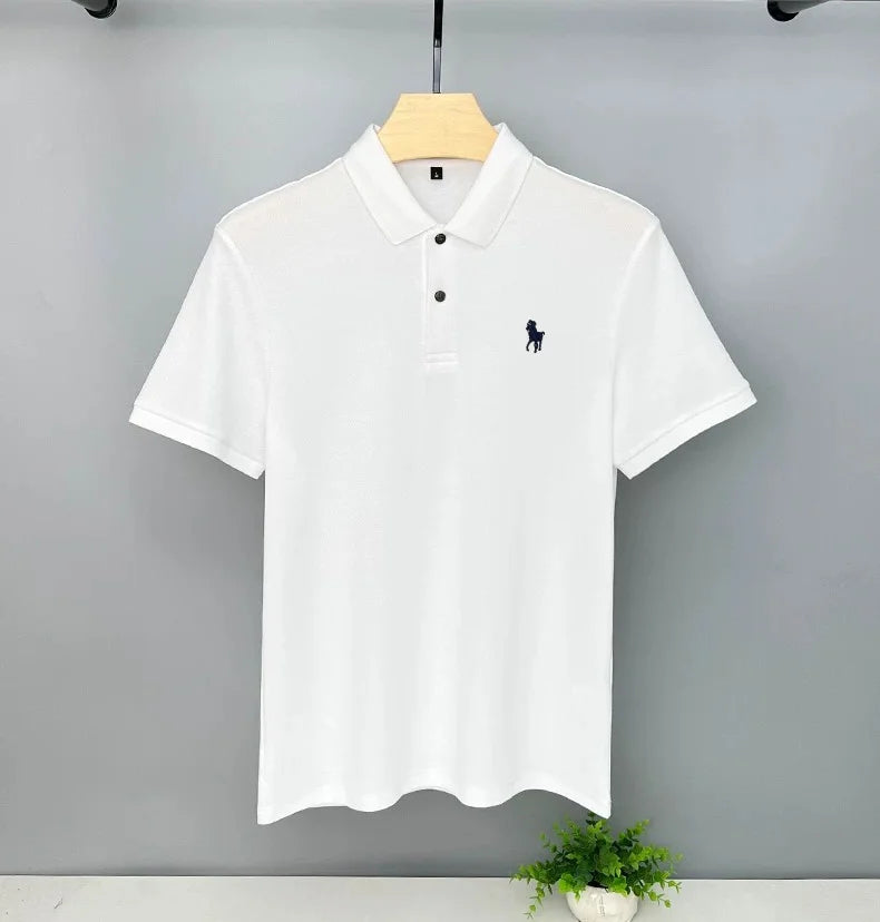 Luxury Brand Men Short Sleeve Polo Shirt Summer New Exquisite Horse Embroid Lapel T-shirt Business Leisure Men clothing Top