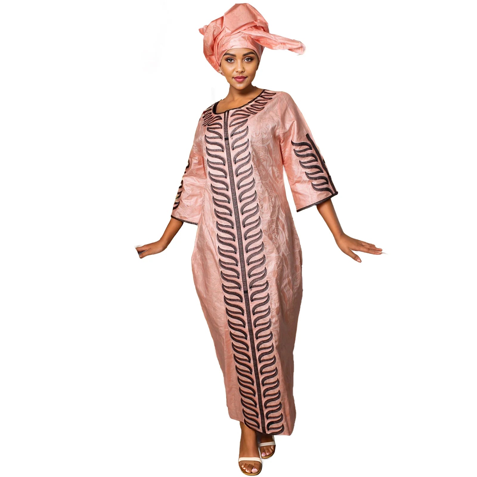 African Attire For Women Abaya Embroidery Plus Size Elegant Party Church Dress