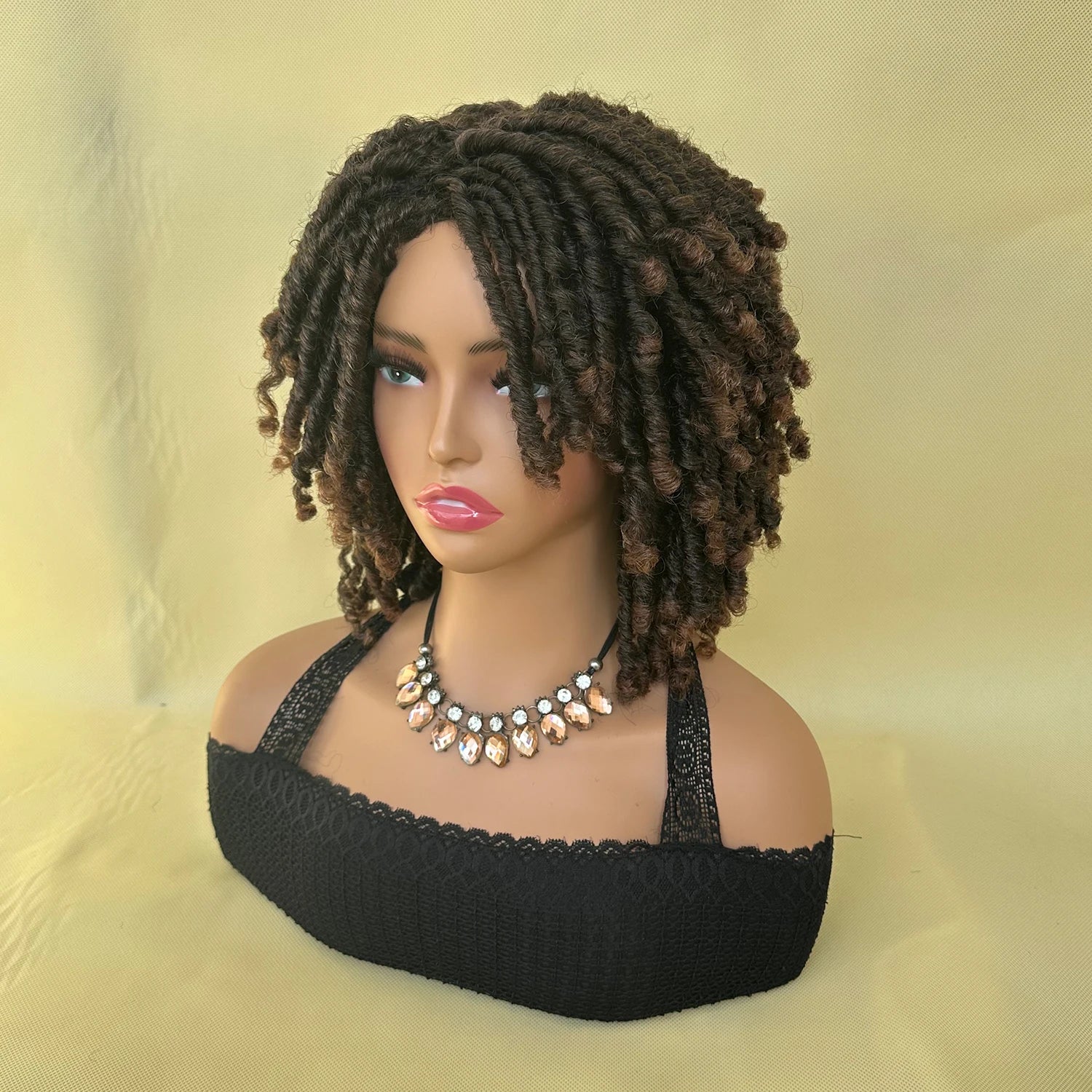 Short Synthetic Dreadlock Wig Afro Crochet Twist Hair Wigs For Black Women Curly Naturel Soft Faux Locs Wig
