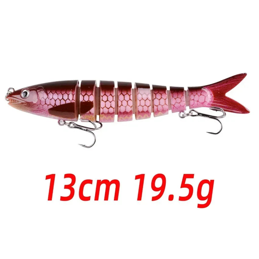 1pcs/Winter fishing gear Bionic Multi-section Swim hard bait  Artificial Wobbler Trolling pike carp crank lure