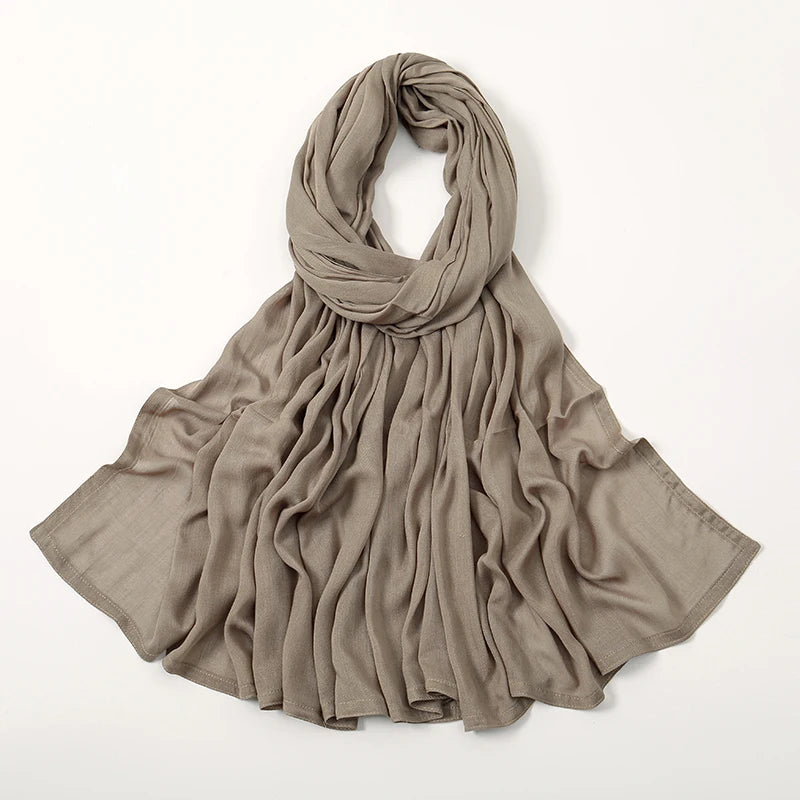 Hijabs musulmanes para mujer, pañuelos finos lisos, chales para mujer musulmana, pañuelo suave de viscosa y rayón, turbante islámico, diadema de 200x85cm
