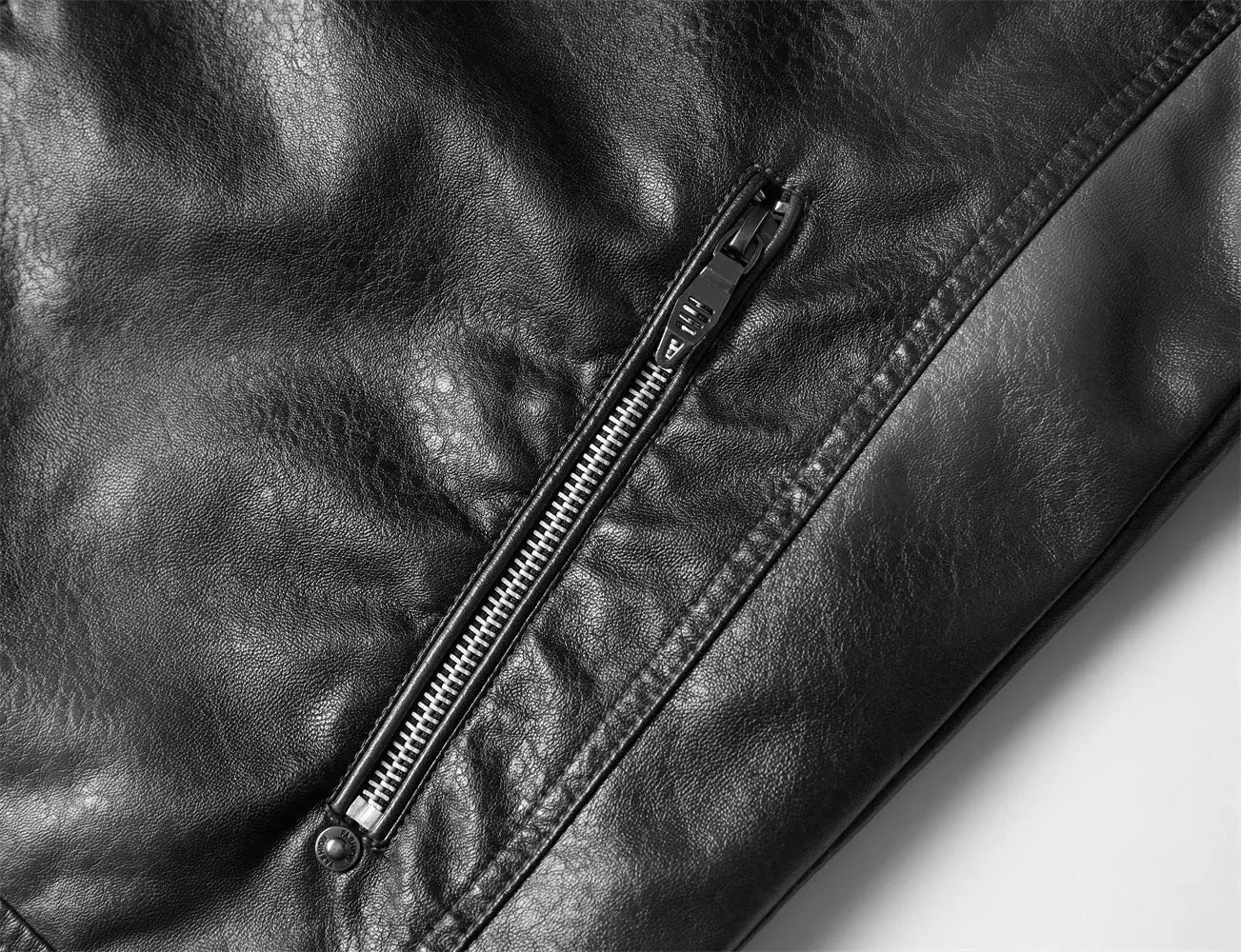 Motorcycle Jacket Men Motorcycle Riding PU Leather Jackets Fleece Padded Biker Windbreaker Male Stand Collar Casual Chaquetas