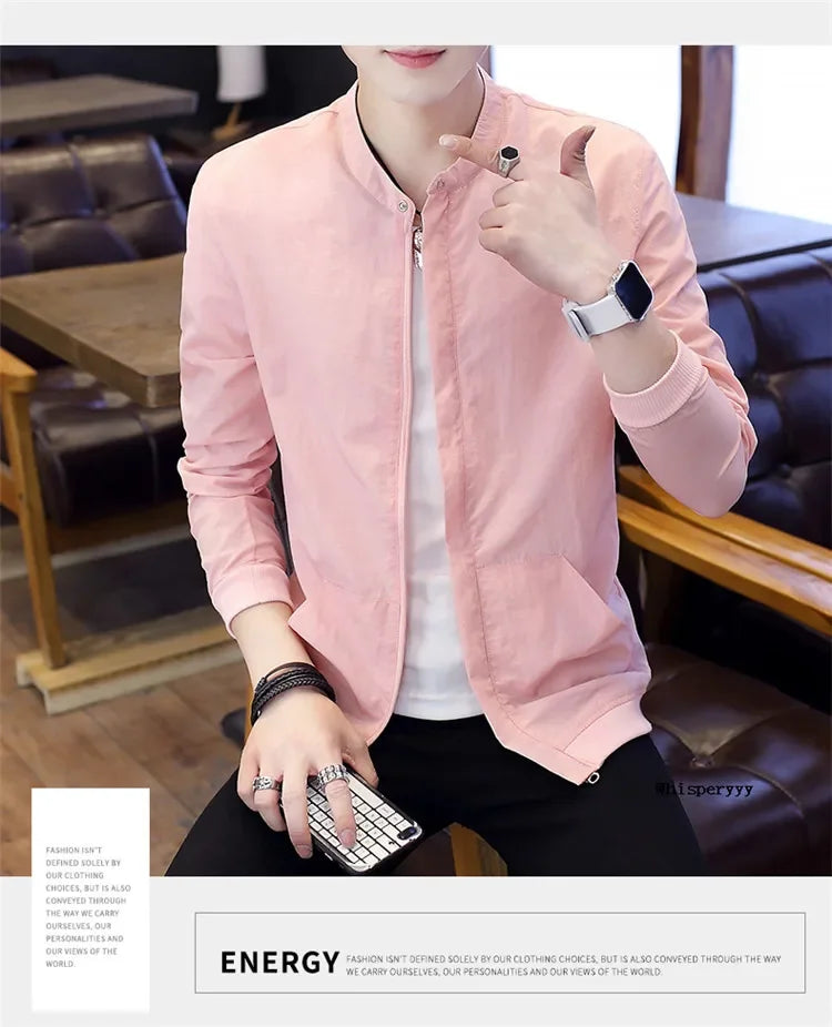Men's Bomber Jackets Casual Male Thin Outerwear Breathable Sportswear Coats Summer Mens Sunscreen Slim Fit Chaquetas Hombre