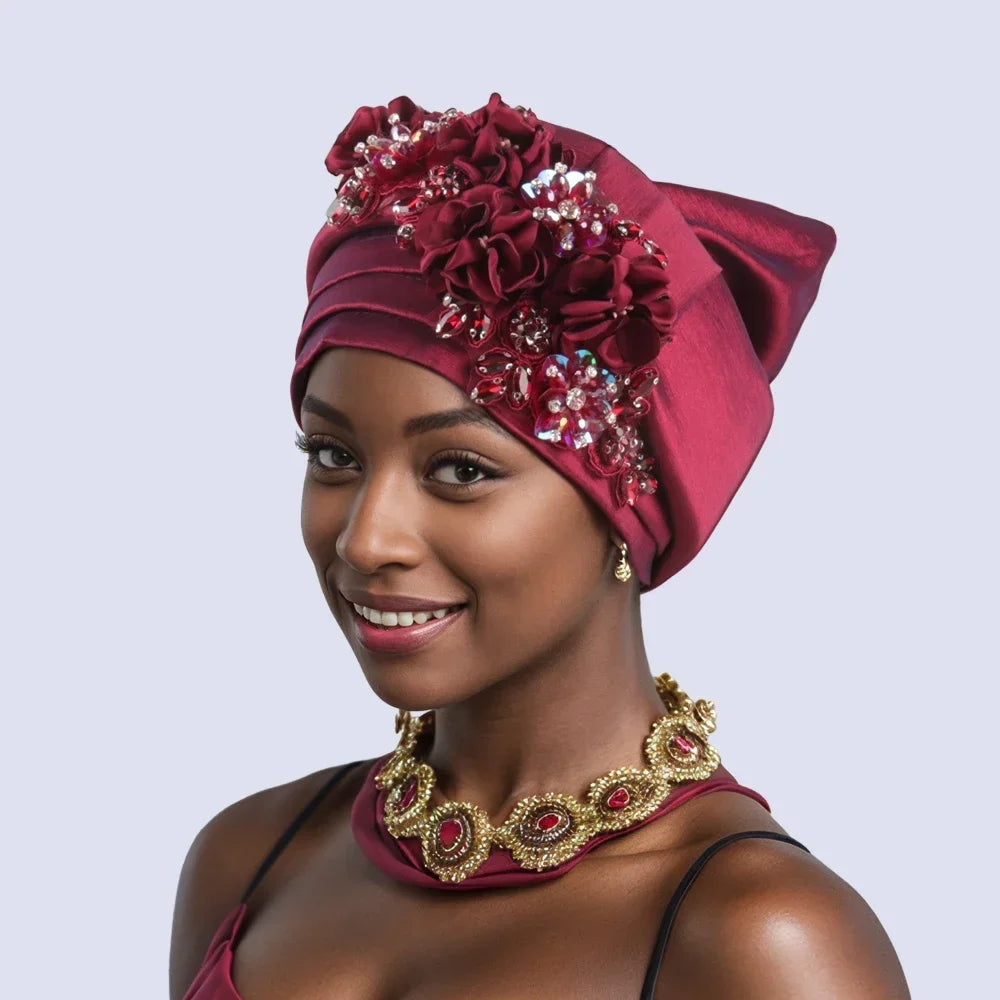 Gele Headtie Already Made African Head Wraps for Women Turban Femme Gelee Nigerian Aso Oke Bonnet Femme Diamonds Headtie 2025