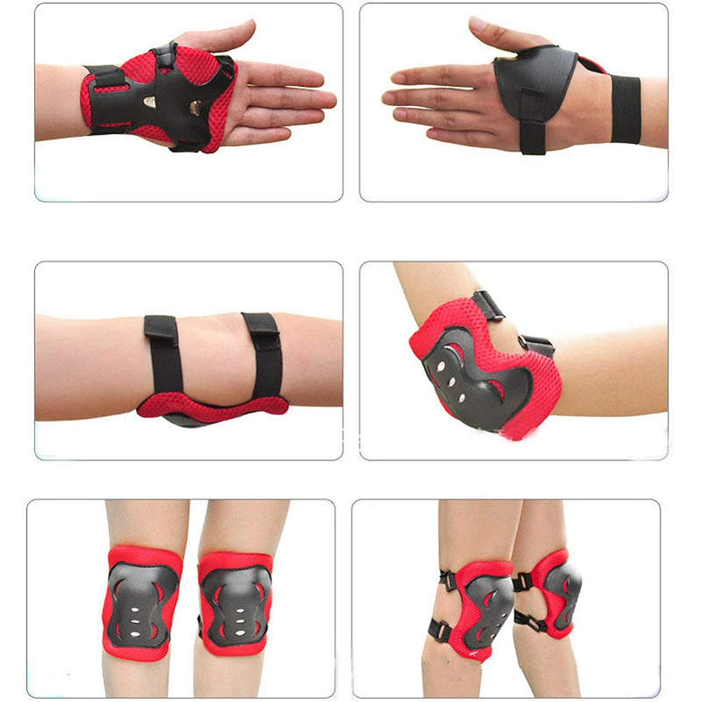 7Pcs/Set Kids Roller Skating Bicycle Helmet Knee Wrist Guard Elbow Pad Set for Children Cycling Sports Protective Guard Gear Set