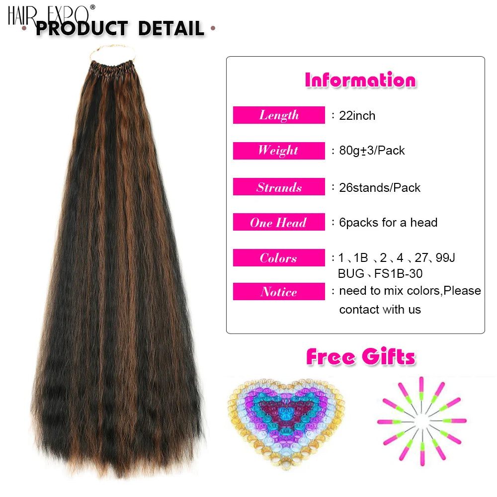 22Inch Synthetic Yaki Straight Crochet Hair Afro Kinky Straight Fake Hair Extensions Ombre Braiding Hair Bundles Hair Expo City