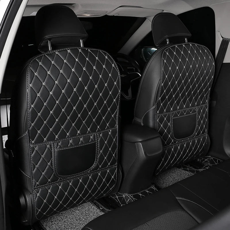 1Pc PU Leather Car Anti-Kick Mats Auto Seat Back Protector Cover For Children Kids Car Back Seat Anti-Dirty Pad Car  Accessories