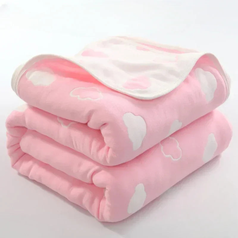 High Quality Cotton Sheet Six Layer Gauze Towel Quilt Summer Cool Blanket Children's Baby Blanket Adult Blanket Bedding