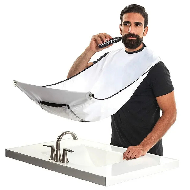 1 pieza para hombre, delantal de afeitado para barba, espejo de pared creativo con ventosa para cortar el pelo, capa para salón en casa, delantal de afeitado para bigote y barba