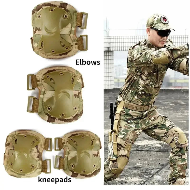 Tactical Knee Pad Elbow CS Military Protector Army Airsoft Outdoor Sport Hunting Kneepad Safety Gear Knee Protective Pads