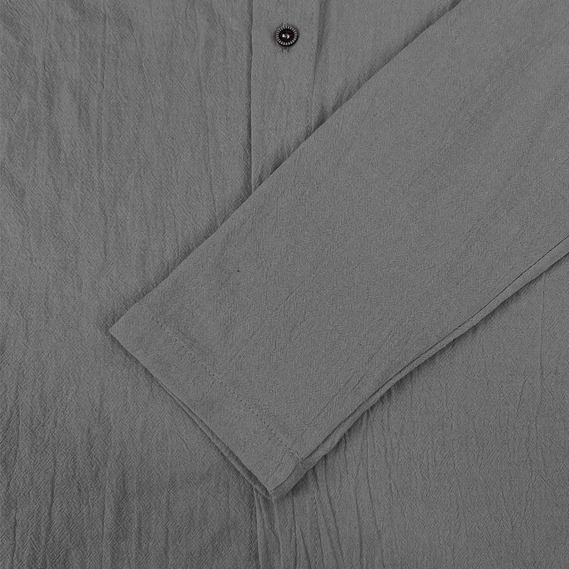 Camisas casuales de playa para hombre, de algodón y lino, con capucha, de manga larga, para hombre, holgada, de color liso, con botones, cárdigan, ropa de calle.