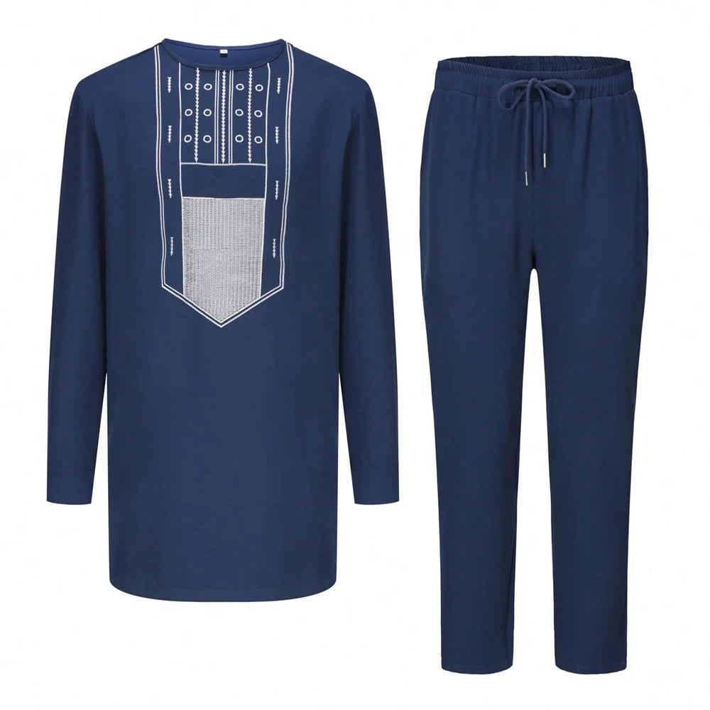 Men's traditional clothing African ethnic style men's suit 2-piece embroidered luxury suit men's casual festival wear Outfits
