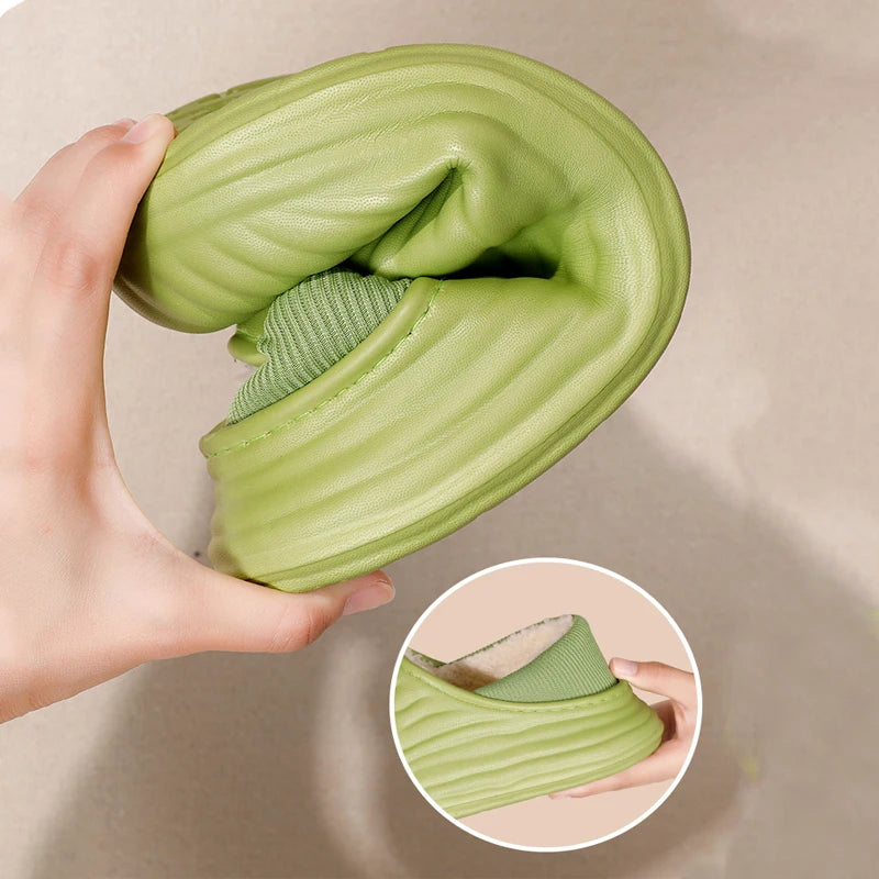 Chaussons d'hiver en coton pour femmes, chauds, antidérapants, semelles épaisses, souples et imperméables, chaussures de maison en peluche pour hommes et couples, pantoufles d'extérieur