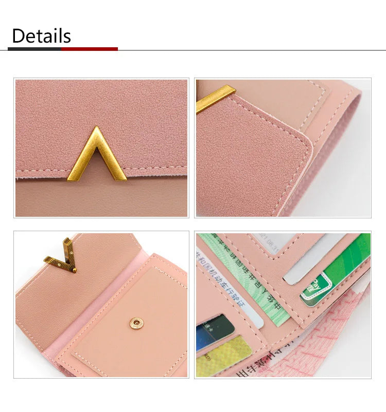 New Simple Short Women Wallets High Quality Card Holder Large Capacity Female Coin Purses  Small Card Bag Wallet For Girls