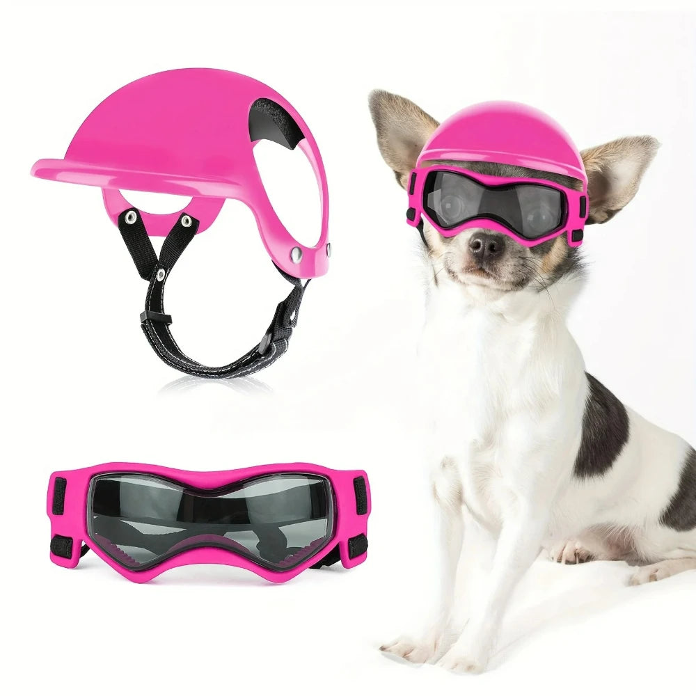 Pet Helmet And Set For Small Dogs Windproof Safety Gear For Outdoor Sports And Protection