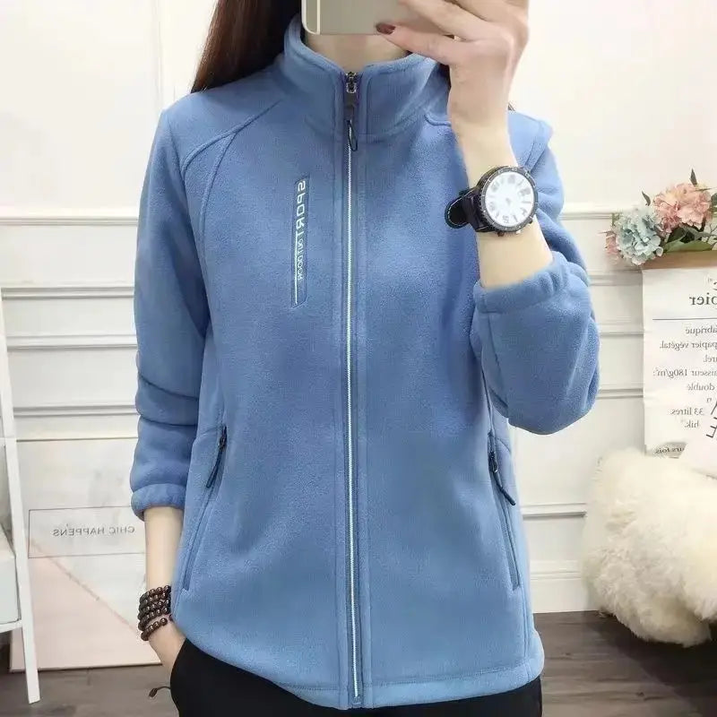 Plus Size XL-5XL Autumn winter Women's Casual Cardigan Jacket Outdoor Sports Snowflake Fleece Top Youth Couple Fleece Clothing