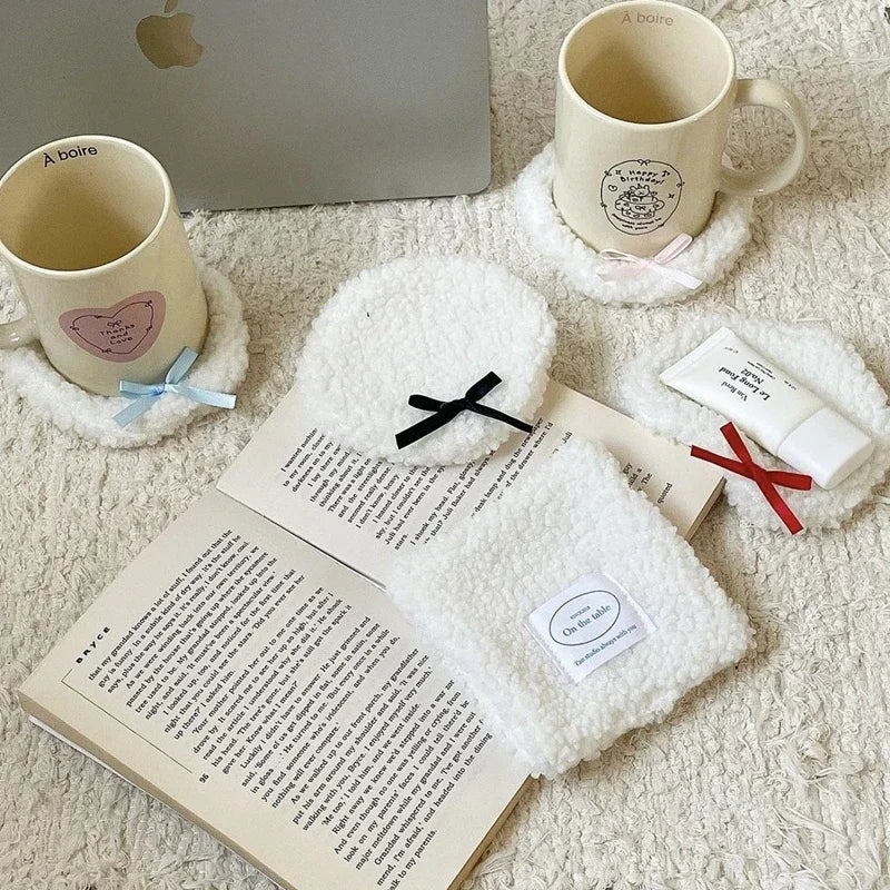 Dessous de verre style coréen fait main en coton à carreaux, coussin isolant, set de table, décoration de la maison, accessoire de cuisine