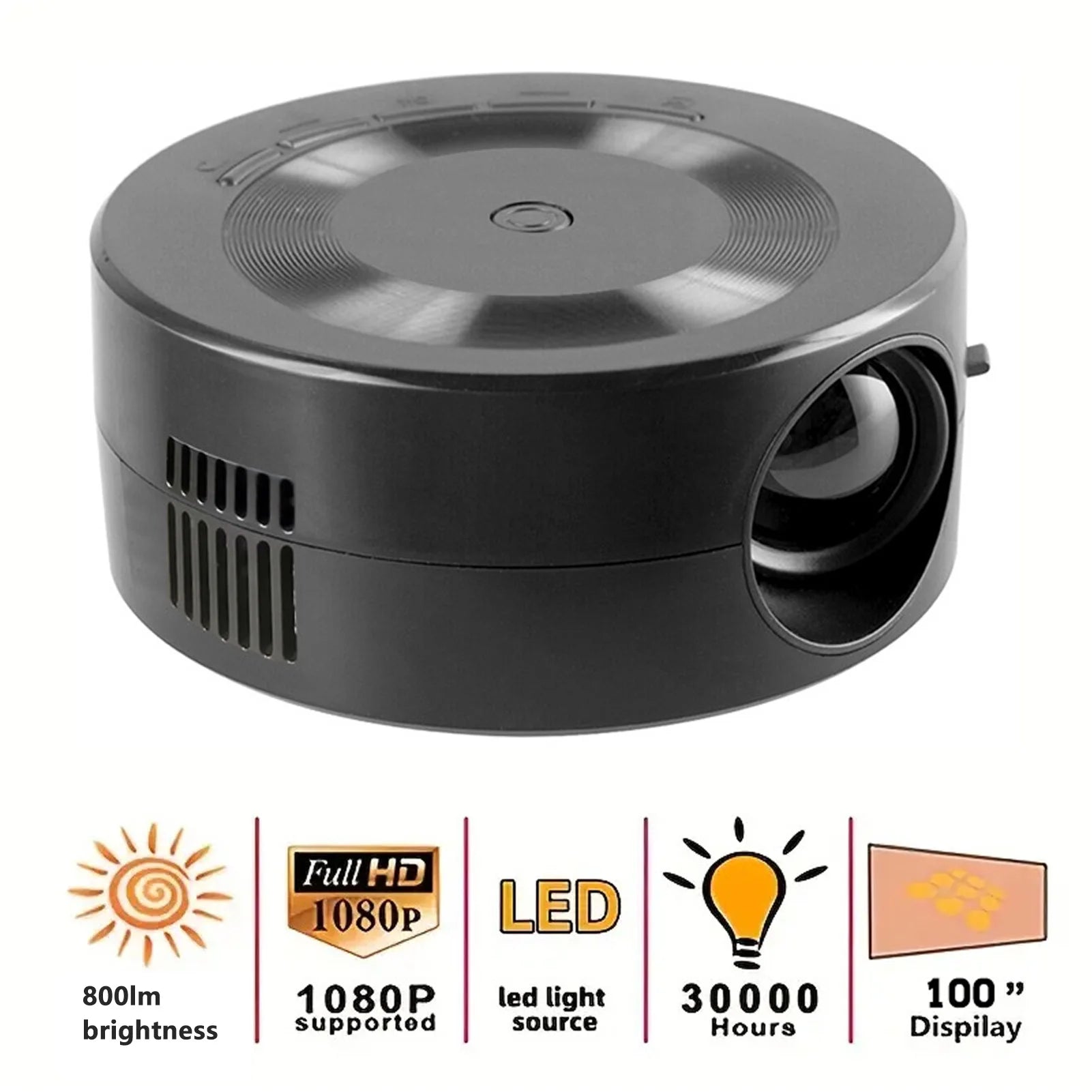 Projector Same Screen Function Small Home Projector Built in Speaker 1080p Eye  Portable for Android for Phone